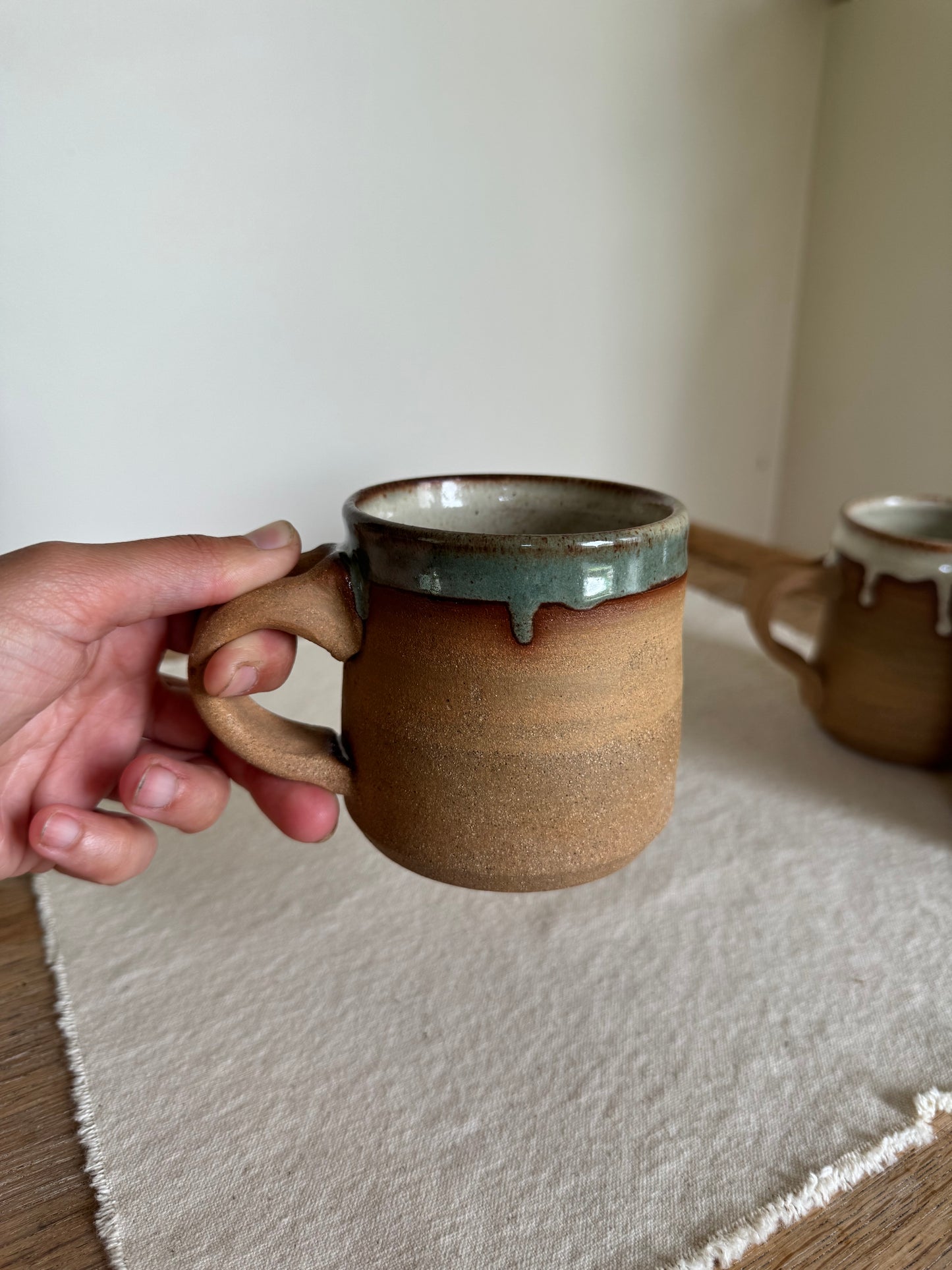 White/Blue Drip Mug