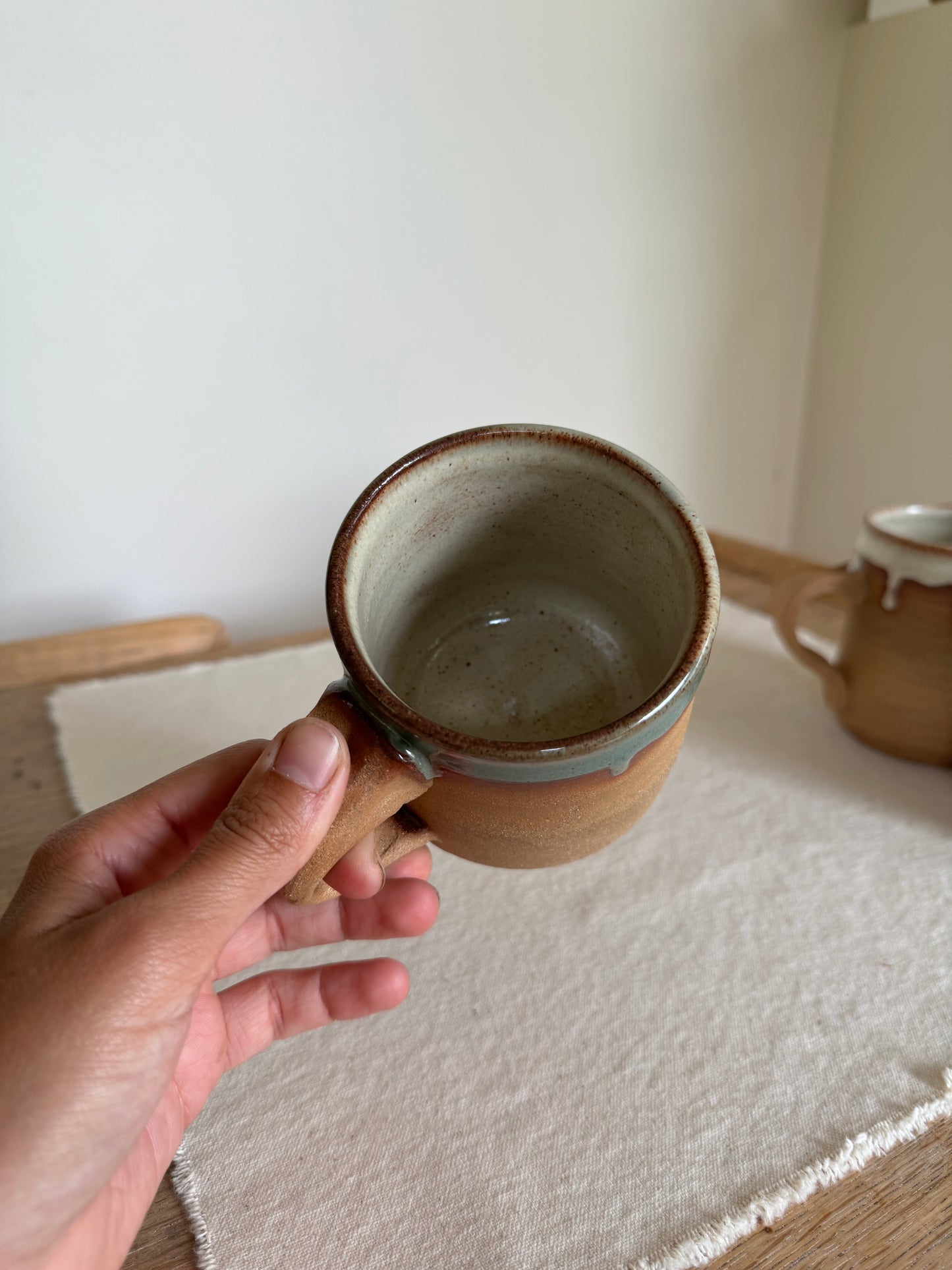 White/Blue Drip Mug
