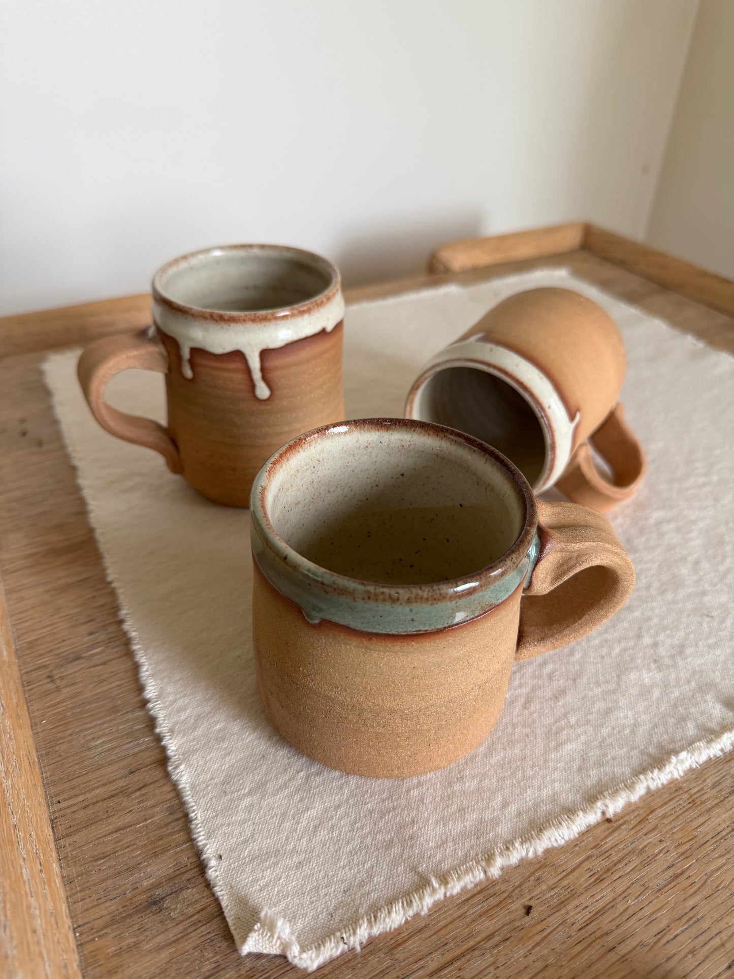 White/Blue Drip Mug